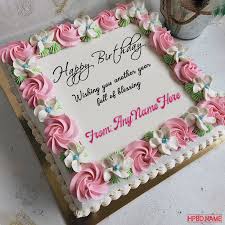 Check spelling or type a new query. Write Name On Pink Rose Flower Birthday Cake Pics