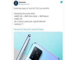 44mp eye autofocus dual selfie delight every moment. Vivo V21 5g Specifications Leaked à¤² à¤¨ à¤š à¤¸ à¤ªà¤¹à¤² Vivo V21 5g à¤• à¤• à¤› à¤– à¤¸ à¤« à¤šà¤° à¤¸ à¤² à¤• à¤¡ à¤‡à¤® à¤¸ à¤Ÿ 800à¤¯ à¤ª à¤° à¤¸ à¤¸à¤° à¤¸à¤® à¤¤ à¤® à¤² à¤— à¤¯ à¤– à¤¬ à¤¯ Vivo V21 5g Specifications Leaked Ahead Of This