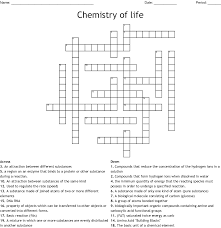 Unit 2 Chemistry Of Life Crossword Wordmint