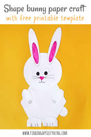 Dont panic , printable and downloadable free easter bunny templates printable face mask template cutouts we have created for you. Shape Bunny Paper Craft With Free Template Finding Myself Young