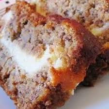 Aunt Lynda S Cream Cheese Filled Banana Bread When Sliced This Makes A Great Presentation Cream Cheese Filled Banana Bread Recipe Food Banana Bread Recipes