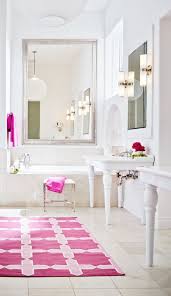 Pink Accents Pop In This White Bathroom With Wall Coverings Completed By Ross Painting Luxesanfran Home Interior Beautiful Bathrooms