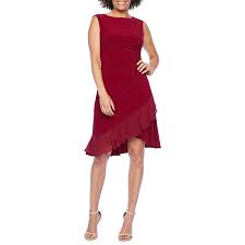 S L Fashions Sleeveless Sheath Dress Red Dress Women Red Formal Dresses Red Long Sleeve Dress