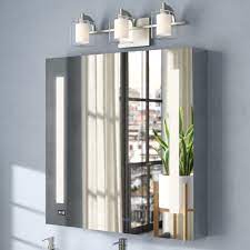 4.5 out of 5 stars, based on 23 reviews 23 ratings current price $54.99 $ 54. Orren Ellis Donnelly Recessed Or Surface Mount Frameless 2 Doors Medicine Cabinet With Adjustable Shelves And Led Lighting And Electrical Outlet Reviews Wayfair