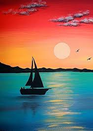 40 Easy Acrylic Painting Ideas For Beginners To Try Feminatalk Easy Landscape Paintings Sunset Painting Beginner Painting
