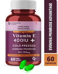 Vitamin e is a powerful antioxidant that prevents free radical damage to your cells and carries a host of health benefits. Cf Vitamin E 400 Iu Capsules For Skin Face And Hair With Evening Primrose Oil 100mg Price In India Buy Cf Vitamin E 400 Iu Capsules For Skin Face And Hair