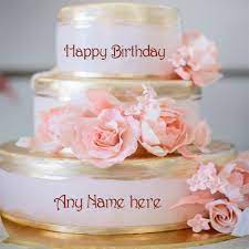 Dreamstime is the world`s largest stock photography community. Write Your Name On Beautiful Rose Flowers Luxury Birthday Cake Pic For Free Download Happy Birthday Flower Cake Birthday Wishes Cake Happy Birthday Wishes Cake