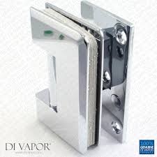90 Degree Wall Mounted Shower Door Glass Hinge Chrome Plated Single Sided Tapered Edges Glass Hinges Shower Doors Glass Shower Doors