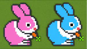 D y / d e. How To Make Easter Pixel Art In Minecraft Bunny Rabbit Pixel Art Tutorial Happy Easter 2020 Youtube
