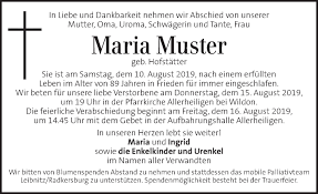 Vorlage traueranzeige wir haben 20 bilder über vorlage traueranzeige einschließlich bilder, fotos. Traueranzeigen Von Maria Muster Trauer Kleinezeitung At