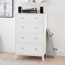 Quinn 4 Drawer Tall Dresser In 2020 Tall Dresser Tall Dresser Decor Mid Century Modern Tall Dresser