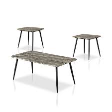 Coffee and accent table sets : 3pc Huntman Metal Legs Coffee Table Set Gray Homes Inside Out Target