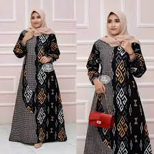 Desain baju batik kombinasi modern. Gamis Batik Batik Gamis Gms New 09 Baju Batik Wanita Gamis Masa Kini Batik Gamis