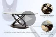 Amazon.com: Furniture of America Xenda Modern Oval Glass Top Table ...