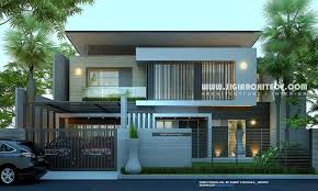 Pilihan tatanan ruang yang bagus dengan menghadirkan gaya arsitektur modern bisa menghadirkan ruangan yang cukup luas. Rumah Mewah 2 Lantai Kolam Renang Privat Desain Modern Minimalis