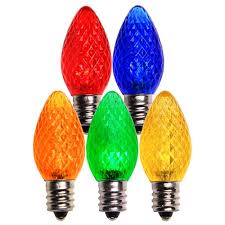 Holiday Lighting Outlet Faceted C7 Christmas Lights Multicolored Led Light Bulbs Holiday Decoration Warm Christmas Decor For Indoor Outdoor Use 2 Smd Leds In Each Light Bulb