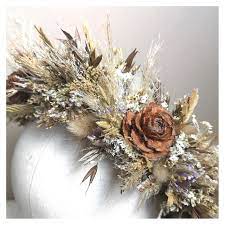 Boho Dried Flower Crown Bohemian Wedding Whimsical Dried Flower Crown Pampas Flower Crown Diy Flower Crown Dried Flowers