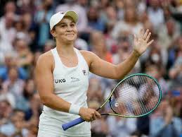 Australia's ashleigh barty celebrates after defeating germany's angelique kerber in the women's singles semifinals match on day 10 of the wimbledon tennis championships in london on thursday. Suir8ks0dd38 M