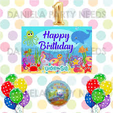 Under the sea party decorations, little mermaid cake topper, mermaid banner, mermaid party high chair banner, ocean theme princess party. New Under The Sea Theme Party Decoration Set Under The Sea Birthday Party Set A Lazada Ph