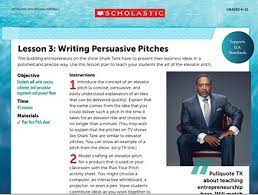 Beyond profiling a great product or service, your pitch should also contain the following: Shark Tank Scholastic