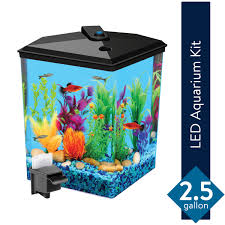 Последние твиты от walmart (@walmart). Aqua Culture 2 5 Gallon Corner Aquarium Starter Kit With Led Light And Power Filter Walmart Com Walmart Com