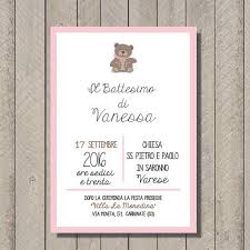 Invito Con Orsetto Perfetto Per Battesimo Compleanno E Baby Shower Un Biglietto Invito Delicato Fresc Baptism Invitations Invitations Christening Invitations