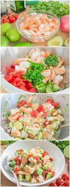 This Fresh And Light Shrimp And Avocado Salad Takes 10 Minutes To Put Together And Is Reminiscent Of A Citrusy Ce Recettes De Cuisine Repas Cuisine Et Boissons