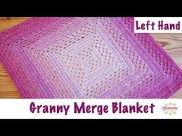 Easy repetitive stitch pattern perfect for the little one in your life! Left Handed Crochet The Granny Merge Baby Blanket Youtube Crochet Square Blanket Crochet Crochet Baby