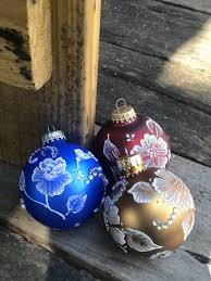 Glass Ornaments Hand Painted Burritt