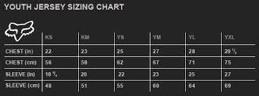 13 Memorable Fox Racing Youth Jersey Size Chart