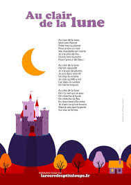 Imprimez Les Paroles De La Comptine Au Clair De La Lune Comptines Comptine Maternelle Chansons Pour Enfants