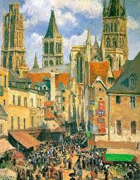 The Old Market At Rouen Camille Pissarro Impressionism Malare Konst