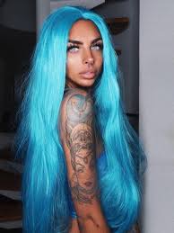 ice blue long straight lace front wig in 2019 blue green hair straight lace front wigs hair styles blue green hair