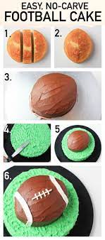 Slice an inch strip out of the center of the cooled cake. Make A Simple But Impressive Football Cake With This Step By Step Tutorial Football Cake Cupcake Cakes Desserts
