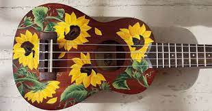 Your Soprano Ukulele Handpainted With Sunflowers Ukulele Not Ukulele Art Ukulele Design Painted Ukulele