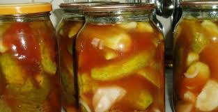 огурцы с кетчупом чили на литровую банку без стерилизации Appetitnaya Zagotovka Na Zimu Ogurchiki S Ketchupom Chili