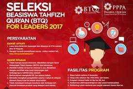 Syarat jalur ini di antaranya hafidzul qur'an (penghafal al qur'an, minimal 15 juz) yang dinyatakan dengan sertifikat tahfidz dari lembaga berkompeten yang memiliki kredibilitas tinggi (pada 2 tahun terakhir). Beasiswa Tahfidz Qur An Btq For Leaders Untuk Lulusan Sma Smk Sederajat Indbeasiswa