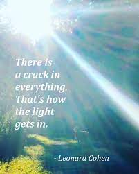 There is a crack in everything. That's how the light gets in. – Tamara  Kulish