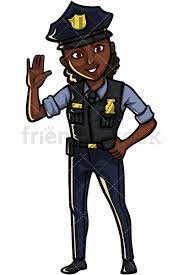 Black Policewoman Cartoon Vector Clipart Friendlystock Nurse Art Cartoons Vector Cartoon