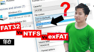 Choose ntfs — if the flash drive is using to install windows software or transfer files larger than 4gb. What Is File System Fat32 Vs Ntfs Vs Exfat Big Difference Kya Antar Hai Youtube