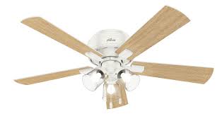The handheld remote option allows full control of fan speed and light functionality. Hunter Crestfield Low Profile 3 Light 52 Indoor Ceiling Fan In Fresh White Lightsonline Com