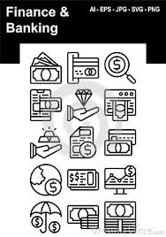 Finance Banking Icon Set For Your Next Project Dengan Gambar