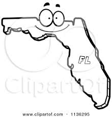 Kids' corner florida frogs coloring and activity book (413kb pdf). Cartoon Clipart Of An Outlined Happy Florida State Character Black And White Vector Coloring Page By Cory Thoman 1136295