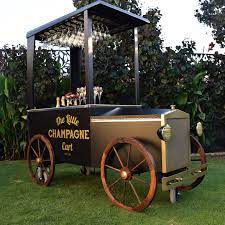 Cute Champagne Cart Available For Hire At The Little Champagne Cart In Perth Australia Wedding Bar Cart Outdoor Bar Cart Wine Cart