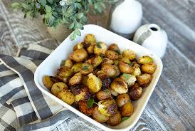 Remove from oven and drizzle with balsamic vinegar and honey. Roasted Baby Potatoes With Brussels Sprouts Pancetta Balsamic Drizzle Italian Food Forever