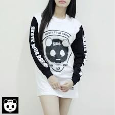 Kaos baju distro kaos lengan panjang longsleeve pakaian pria wanita mancing mania mantap termurah ym. Kaos Distro Lengan Panjang Panda Kickout Apparel Kaos Pria Wanita Putih Hitam Casual Simple Shopee Indonesia