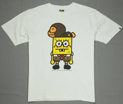 3 more new designs been added to the collaboration between bape baby milo and spongebob squarepants. New Bape T Shirt A Bathing Ape Tee Spongebob X Baby Milo White Size Xl Ebay Bape T Shirt A Bathing Ape Bape