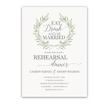 Eat Drink Be Married Rehearsal Dinner Invitation With A Greenery Wreath Engagement Party Invitations Wedding Engagement Party Invitations Rehearsal Dinner Invitations