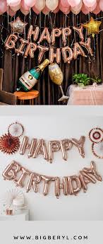 18th Birthday Black And Rose Gold Themed Party Happy Birthday Balloons Banner In 12 Colors Birthday Balloon Decorations Happy Birthday Balloon Banner Happy Birthday Balloons