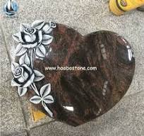 Aurora Granite Heart Shape Memorials with Antique Rose Carving from China -  StoneContact.com